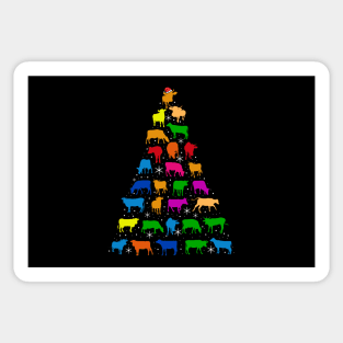 Cows Christmas Tree Sticker